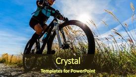  Presentation with blood flow vessel flowing - Presentation design having woman cycling mtb flow uphill background and a  colored foreground