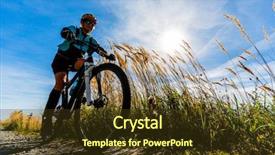  Presentation with biking - Cool new slides with woman cycling mtb flow uphill backdrop and a tawny brown colored foreground