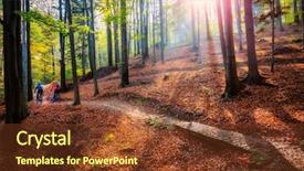  Presentation with biking - PPT layouts with woman cycling mtb flow uphill background and a tawny brown colored foreground