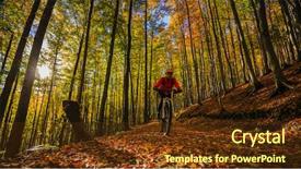  Presentation with silhoutte married couples on the mountain - PPT layouts featuring woman cycling mtb flow uphill background and a  colored foreground