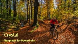  Presentation with biking - Amazing PPT layouts having woman cycling mtb flow uphill backdrop and a  colored foreground