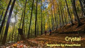  Presentation with biking - Amazing slides having woman cycling mtb flow uphill backdrop and a  colored foreground