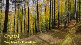  Presentation with biking - PPT layouts having woman cycling mtb flow uphill background and a  colored foreground