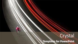  Presentation with sport cars - Colorful slide deck enhanced with woman-cyclist-in-bright-pink backdrop and a gray colored foreground