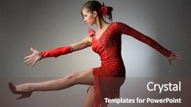  Presentation with dance - Colorful presentation theme enhanced with woman dance backdrop and a tawny brown colored foreground