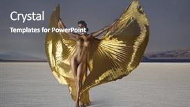  Presentation with gold silver - Presentation theme featuring woman dancer bodypainted gold wearing background and a gray colored foreground
