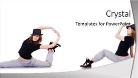  Presentation with dancing - Cool new theme with woman dancer dancing modern dances backdrop and a white colored foreground
