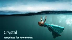  Presentation with clear water - Colorful slide set enhanced with woman-dancer-in-clear-blue backdrop and a ocean colored foreground