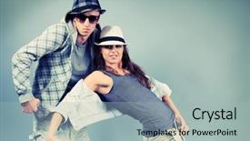  Presentation with hip hop dancing - Audience pleasing theme consisting of woman dancing hip-hop backdrop and a light gray colored foreground