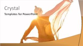  Presentation with sunshine - Presentation theme with woman-dancing-in-park background and a white colored foreground