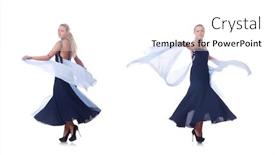  Presentation with dancing - Beautiful slides featuring woman-dancing-on-the-white backdrop and a white colored foreground