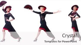  Presentation with concert symphony woman dancing in grass - Slides featuring woman dancing spanish dance isolated background and a white colored foreground