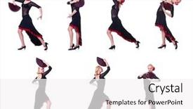  Presentation with spanish - Amazing PPT layouts having woman dancing spanish dance isolated backdrop and a white colored foreground
