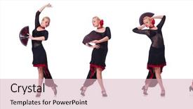  Presentation with spanish - Colorful PPT theme enhanced with woman dancing spanish dance isolated backdrop and a soft green colored foreground