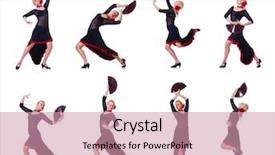  Presentation with concert symphony woman dancing in grass - PPT theme having woman dancing spanish dance isolated background and a coral colored foreground