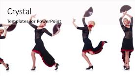  Presentation with spanish - Beautiful presentation theme featuring woman dancing spanish dance isolated backdrop and a lemonade colored foreground