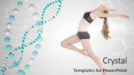  Presentation with digital earth abstract blue - PPT theme with biochemistry exercise training - digital composite of woman dancing background and a light gray colored foreground