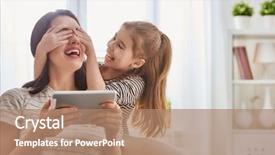  Presentation with mom kids - Audience pleasing PPT layouts consisting of flatbed - happy loving family young mother backdrop and a coral colored foreground