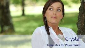  Presentation with lover - Presentation theme consisting of fantasizing - woman daydreaming about her lover background and a sky blue colored foreground