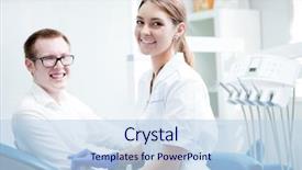  Presentation with dental - Beautiful slides featuring woman dentist or dental hygienist backdrop and a sky blue colored foreground