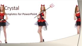  Presentation with devil - Presentation consisting of woman devil with trident background and a lemonade colored foreground