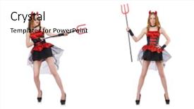  Presentation with devil - PPT theme consisting of woman devil with trident background and a cream colored foreground