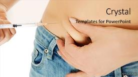  Presentation with insulin - Cool new PPT layouts with woman diabetic does herself insulin backdrop and a coral colored foreground