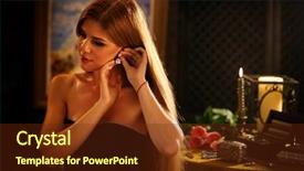  Presentation with diamond - Theme having woman diamond earrings puts background and a tawny brown colored foreground