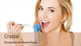  Presentation with keto ketogenic diet nutrition - Presentation featuring young woman checking air conditioner at home background and a light gray colored foreground.