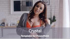  Presentation with living above - Presentation design consisting of woman displaying her ample cleavage background and a gray colored foreground