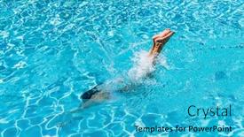  Presentation with five stars - Theme having woman-diving-at-luxury-five background and a teal colored foreground