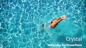  Presentation with five stars - Colorful slides enhanced with woman-diving-at-luxury-five backdrop and a teal colored foreground