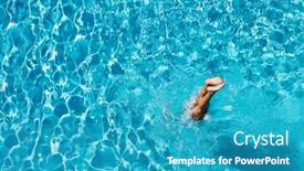  Presentation with five stars - Amazing slides having woman-diving-at-luxury-five backdrop and a teal colored foreground