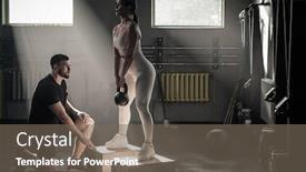  Presentation with supervision - Amazing PPT layouts having woman-do-exercises-under-supervision backdrop and a gray colored foreground