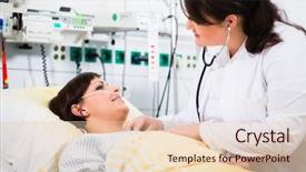  Presentation with intensive care - Presentation design consisting of woman doctor at intensive care background and a lemonade colored foreground