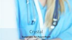  Presentation with helping hand - Audience pleasing theme consisting of woman doctor helping senior holding hand in hospital backdrop and a arctic colored foreground