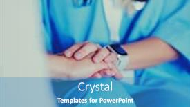  Presentation with helping hand - PPT layouts with woman-doctor-helping-senior-holding background and a teal colored foreground