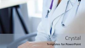  Presentation with helping hand - Cool new slides with woman-doctor-helping-senior-holding backdrop and a light blue colored foreground