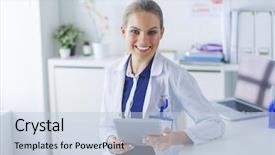  Presentation with sexy santa woman red - PPT layouts having woman doctor holding a red background and a lemonade colored foreground