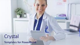  Presentation with sexy santa woman red - Colorful presentation theme enhanced with woman doctor holding a red backdrop and a lemonade colored foreground