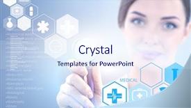  Presentation with displaying - Cool new presentation design with woman doctor holding medical stethoscope backdrop and a  colored foreground