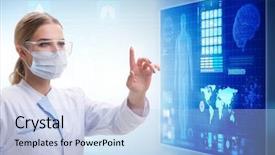  Presentation with telemedicine - Presentation design with woman doctor in telemedicine concept background and a light blue colored foreground