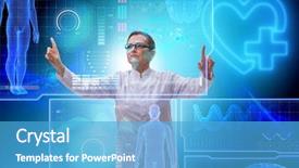  Presentation with telemedicine - Cool new slides with woman doctor in telemedicine futuristic backdrop and a teal colored foreground