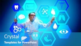  Presentation with telemedicine - Cool new slides with woman-doctor-in-telemedicine-futuristic backdrop and a teal colored foreground