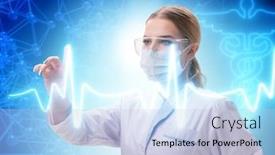  Presentation with telemedicine - Slides having woman doctor in telemedicine futuristic background and a light blue colored foreground