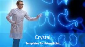  Presentation with telemedicine - Slide deck featuring woman doctor in telemedicine futuristic background and a teal colored foreground