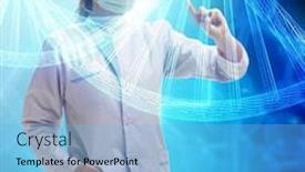  Presentation with futuristic - Presentation with woman-doctor-in-telemedicine-futuristic background and a light blue colored foreground