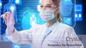  Presentation with telemedicine - Amazing presentation having woman-doctor-in-telemedicine-futuristic backdrop and a light blue colored foreground