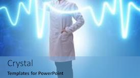  Presentation with telemedicine - Audience pleasing presentation design consisting of woman-doctor-in-telemedicine-futuristic backdrop and a light blue colored foreground