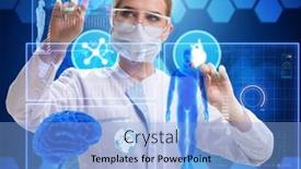  Presentation with telemedicine - Beautiful slide set featuring woman-doctor-in-telemedicine-futuristic backdrop and a light blue colored foreground